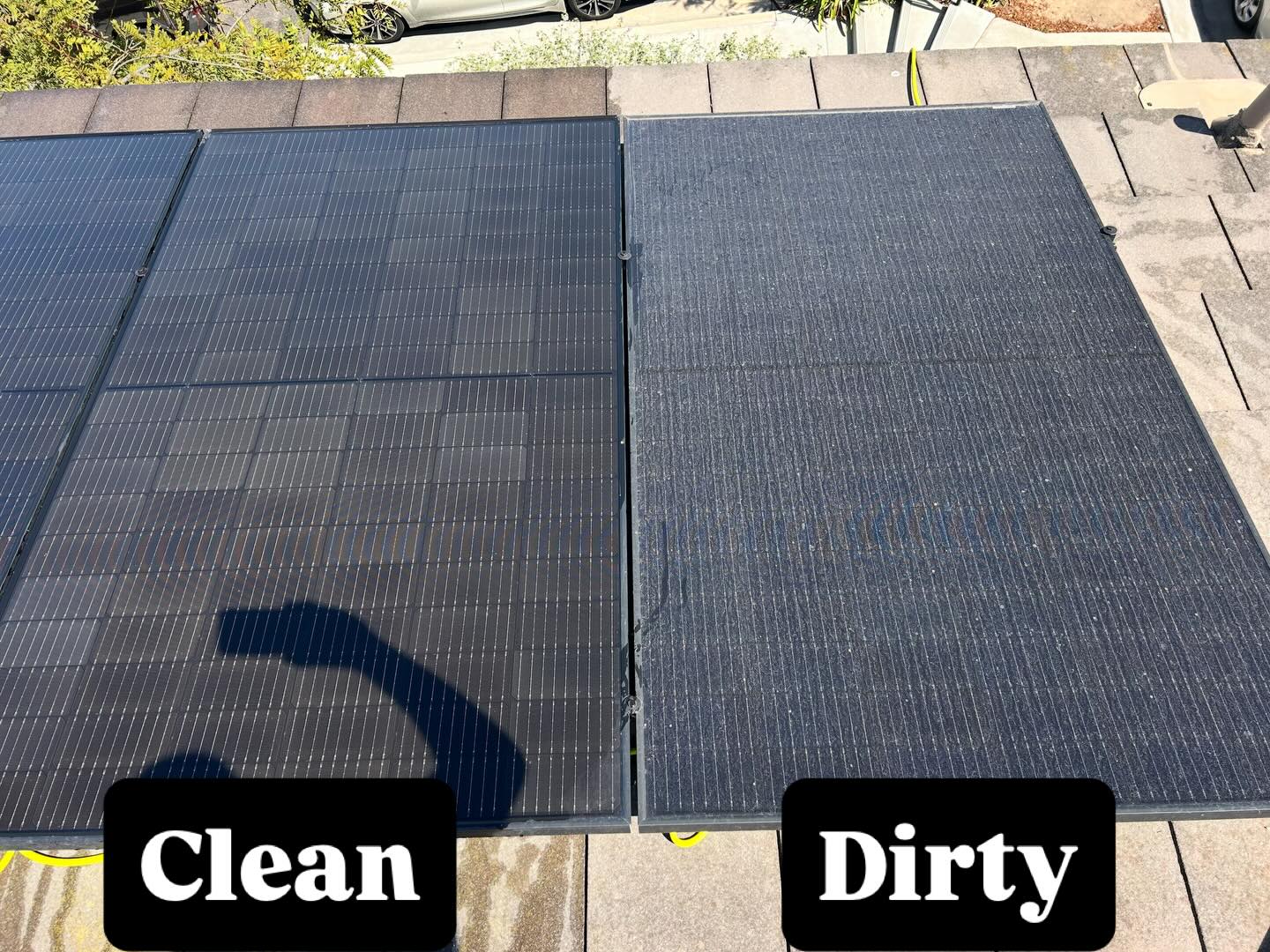 Clean vs dirty solar panel comparison